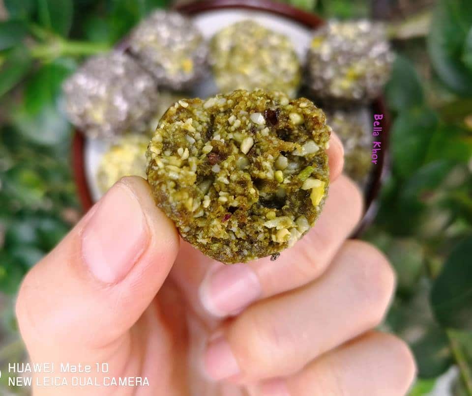 Organic matcha energy balls with chia seeds thailand