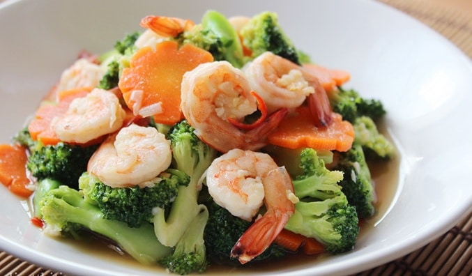 กุ้งผัดบรอคโคลี shrimp broccoli ไอเดีย อาหารคลีน Healthplatz online organic superfoods store healthy menu