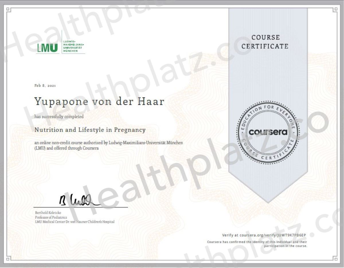 เฮลธ์แพลตซ์ Healthplatz - Certified Pregnancy Nutrition