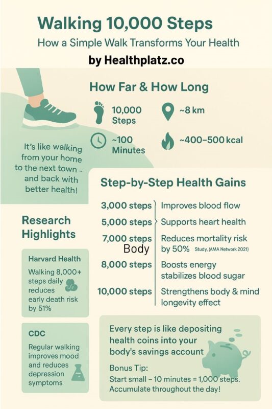 ประโยชน์การเดิน 10,000 ก้าว Healthplatz